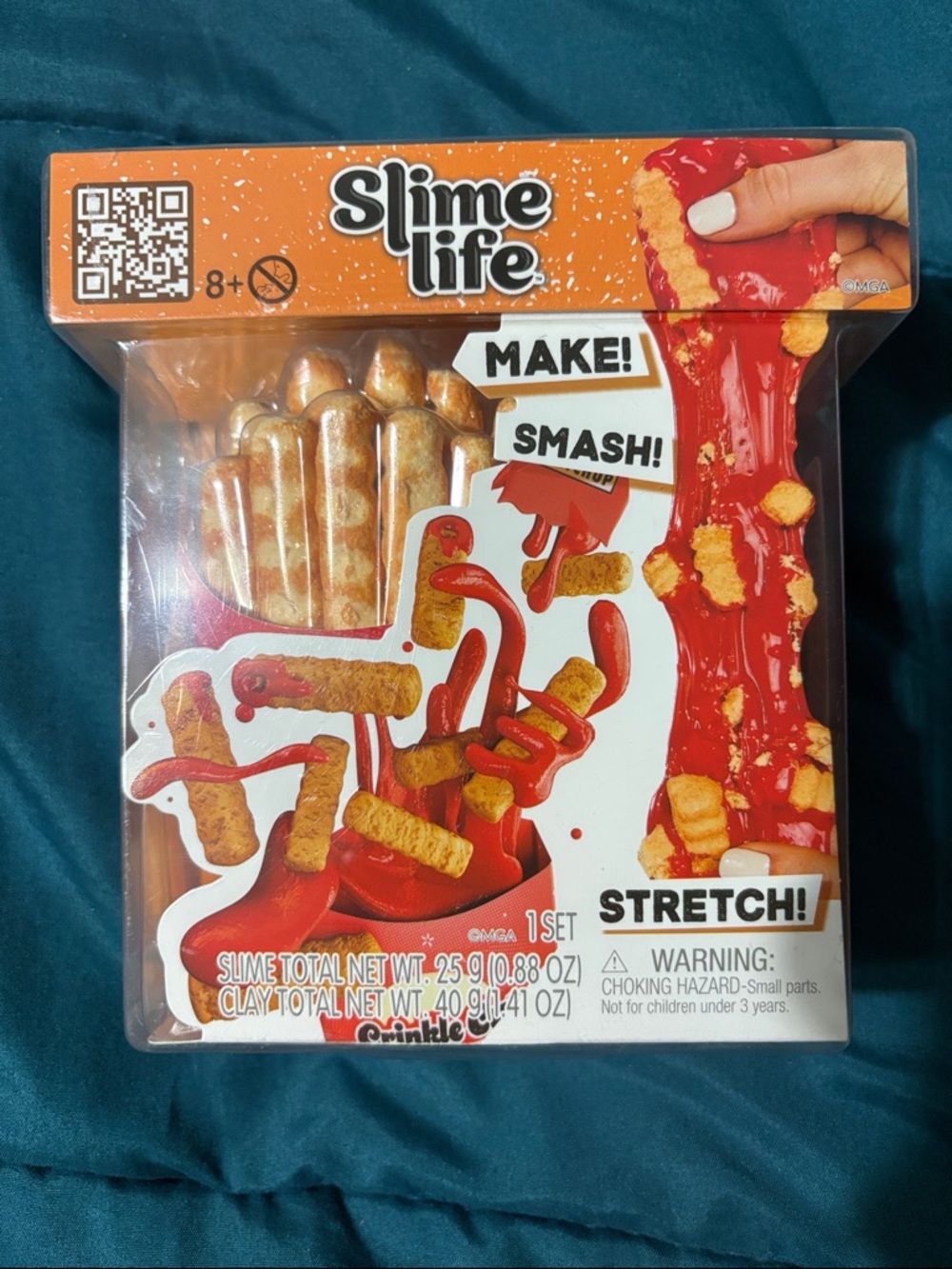 Slime Life Stretchy Red Slime with Gold Crunch Pieces - Kids Learning Toy